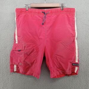 Vtg Abercrombie & Fitch Swim Trunks Mens Medium Red Drawstring‎ 9" Inseam Lined